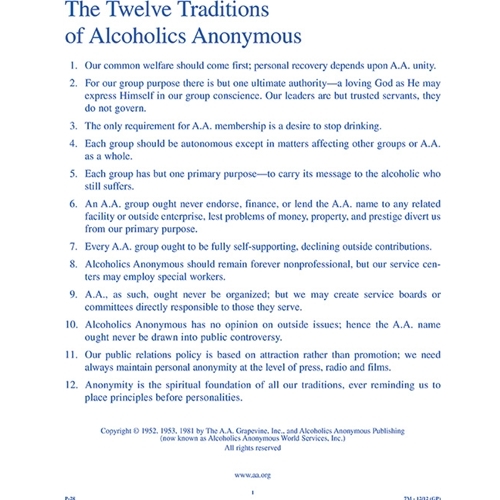 The Twelve Traditions Of Alcoholics Anonymous 