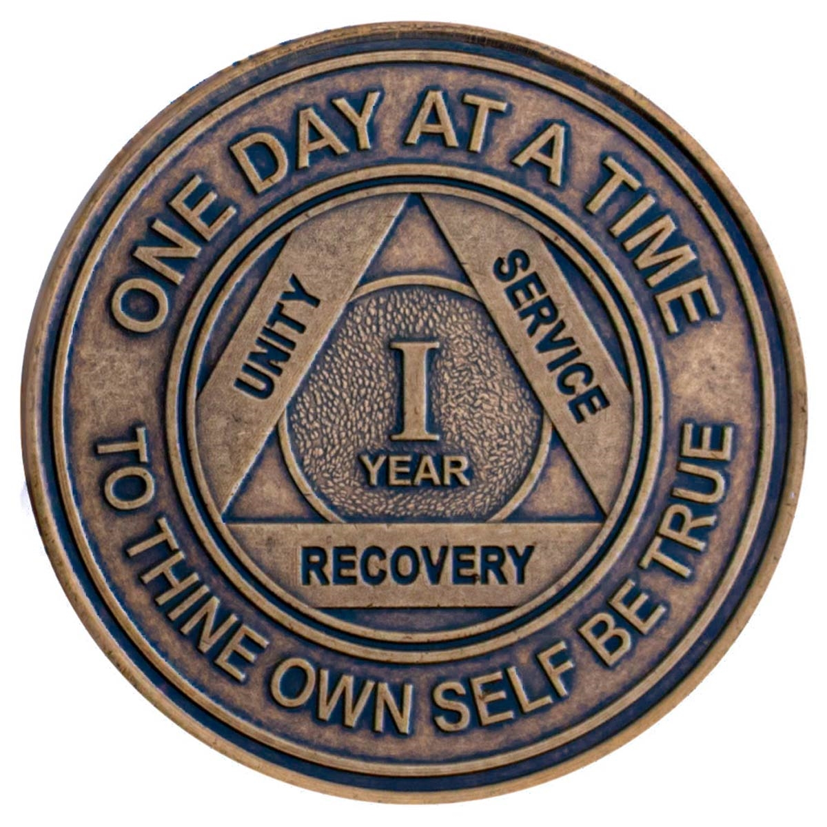 RE Bronze 1 Year AA anniversary medallion with Roman numeral I