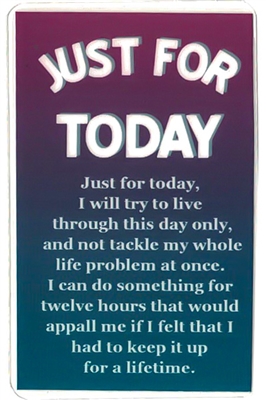 Just For Today Verse Card Laminated Recovery Verse Card Recovery Shop
